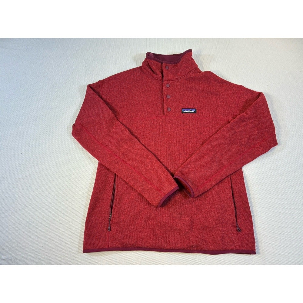 Patagonia Women's Better‎ Sweater Marsupial Snap-T Fleece Pullover Red Medium